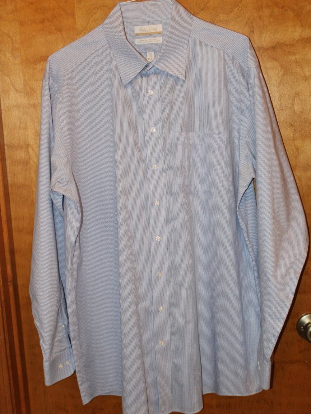 Roundtree & Yorke Gold Label Mens Size 17.5- 36/37 Tall Striped Shirt #86